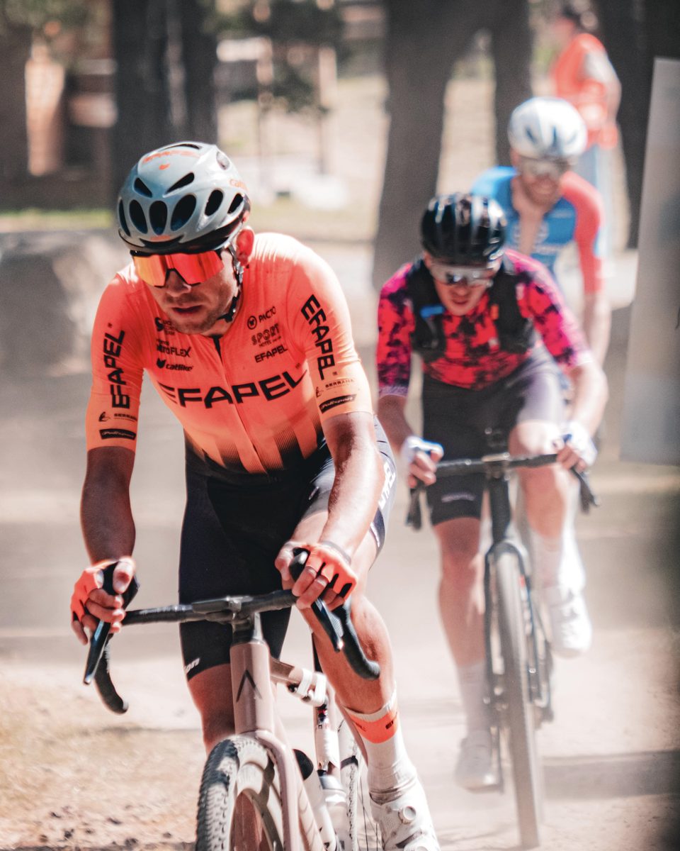 Aleksandr Grigorev racing on gravel